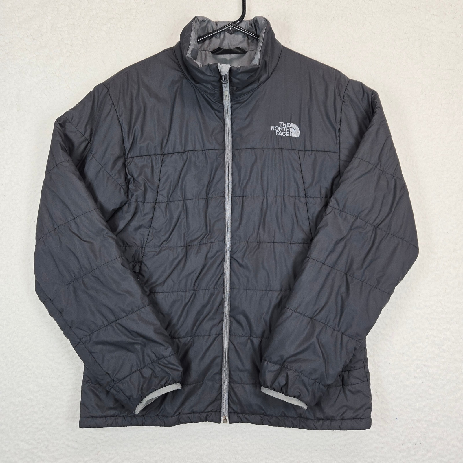 The North Face Mens Puffer Jacket M Dark Gray Insulated Full Zip Gorpcore Coat M